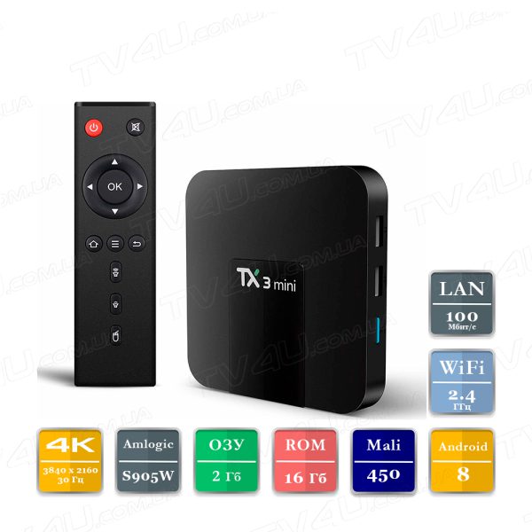 Tanix TX3 mini 2/16 Гб Smart TV Box ТВ приставка TV4U.com.ua - ТВ приставки