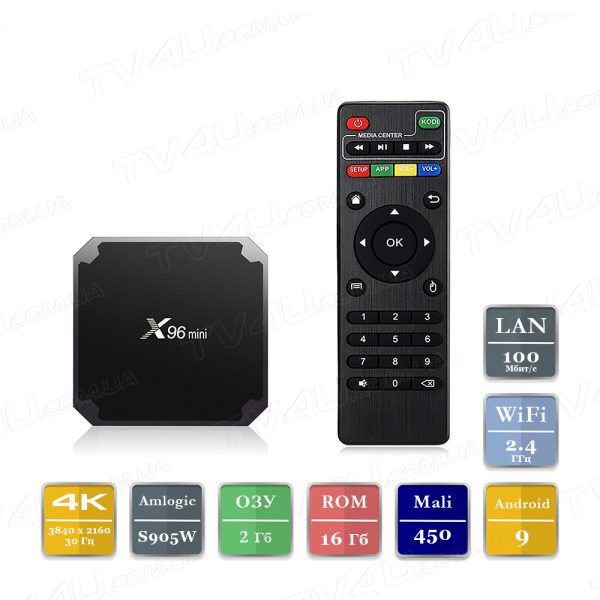 Смарт ТВ приставка X96 mini 2/16 Гб Smart TV Box Android TV4U.com.ua - ТВ приставки