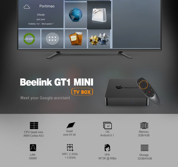 Beelink GT1 Mini 4/32 Гб Smart TV Box ТВ приставка TV4U.com.ua - ТВ приставки