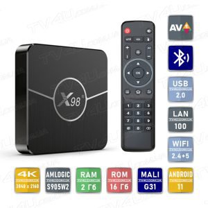 Смарт ТВ приставка X98 Plus 2/16 Гб Smart TV Box Android 11