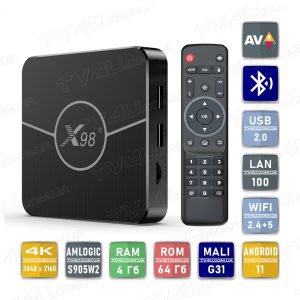 Смарт ТВ приставка X98 Plus 4/64 Гб Smart TV Box Android 11