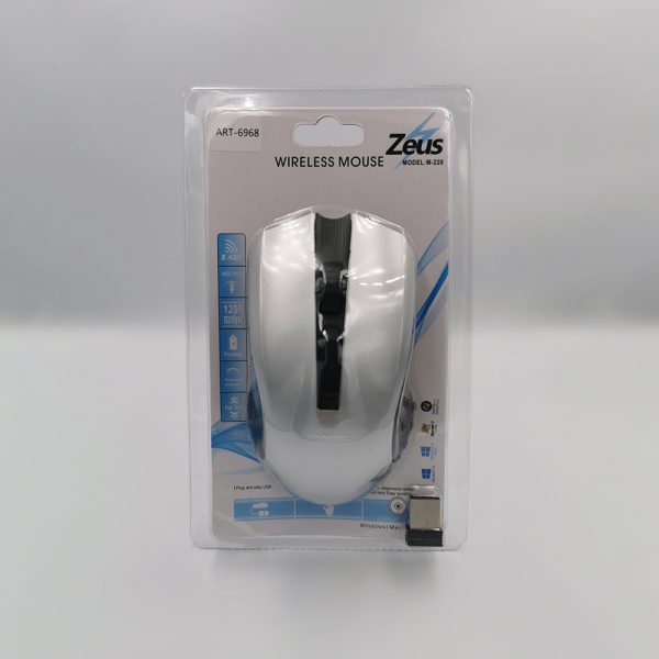 Бездротова оптична радіо миша срібляста Zeus M-220 wireless silver TV4U.com.ua - ТВ приставки