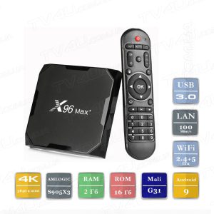 Смарт ТВ приставка X96 Max Plus ( Max+ ) 2/16 Гб Wifi 2.4+5 ГГц Smart TV Box Android