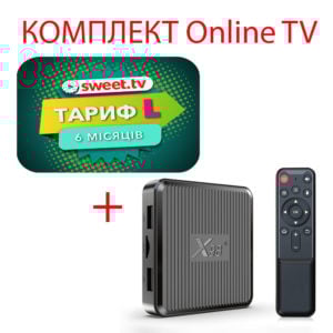 Sweet.TV Тариф L на 6 месяцев для пяти устройств + Смарт ТВ приставка X98Q 2/16 Гб Smart TV Box Android 11