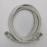 Сетевой патч корд кабель витая пара Ethernet для интернета LAN 2,6 м литой серый