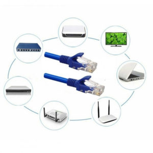 Сетевой патч корд кабель витая пара Ethernet для интернета LAN 1,5 м литой синий