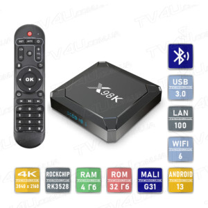 Смарт ТВ приставка X98K 4/32 Гб Smart TV Box Android 13