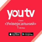 Пакет YouTV "Універсальний" на 1 місяць для п'яти пристроїв