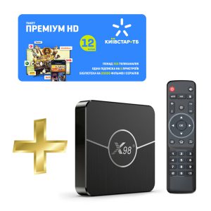 Киевстар ТВ пакет “Премиум HD” на 12 месяцев + Смарт ТВ приставка X98 Plus 2/16 Гб Smart TV Box Андроид 11