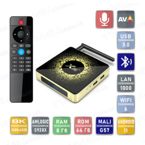 Смарт ТВ приставка X96 X10 8/64 Гб Smart TV Box Android