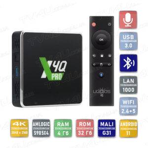 Смарт ТВ приставка Ugoos X4Q Pro 4/32 Гб з аеропультом Smart TV Box Android 11