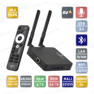 TV4U.com.ua TV4U.com.ua - ТВ приставки Смарт ТВ приставка Ugoos AM9 4/64 Гб Smart TV Box Android 14