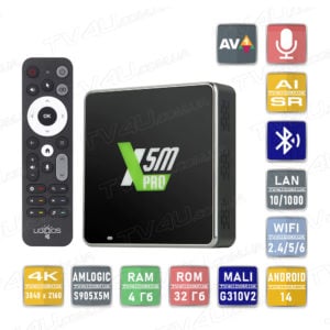 TV4U.com.ua TV4U.com.ua - ТВ приставки Смарт ТВ приставка Ugoos X5M Pro 4/32 Гб Smart TV Box Android 14