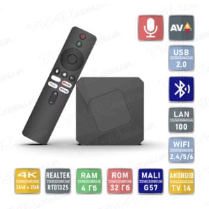 Смарт ТВ приставка Vontar RT-X3 4/32 Гб Android TV 14 Smart Box