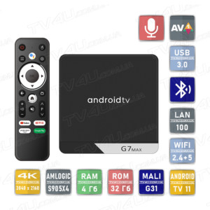 Смарт ТВ приставка Magicsee G7 Max 4/32 Гб Android TV 11 Smart Box