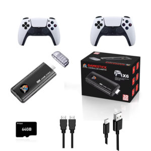 Ігрова консоль чорна Data Frog X6 H133 Game Stick 64GB приставка гейм стік +39800 ігор