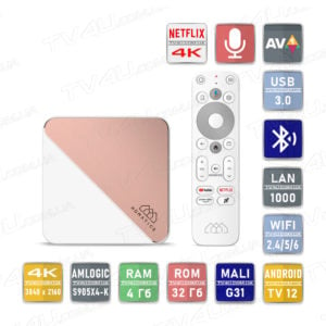 Смарт ТВ приставка Homatics Box R 4K Plus Netflix 4/32 Гб Android TV 12 Smart Box