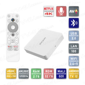 Смарт ТВ приставка Kickpi KP1 NETFLIX 2/32 Гб Android TV 12 Smart Box