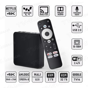 Смарт ТВ приставка DColor GD2 NETFLIX 2/32 Гб Google TV 14 Smart Box