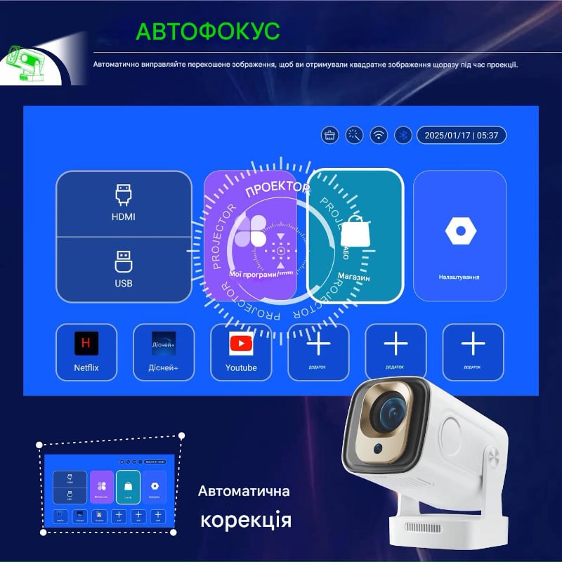Мультимедійний смарт проектор з автофокусом Magcubic HY310 H713