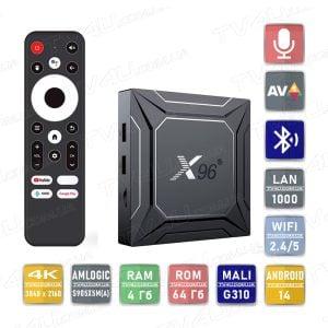 Смарт ТВ приставка X96 M200 4/64 Гб Smart TV Box Android 14