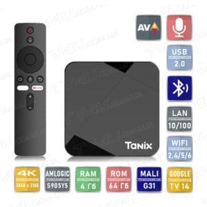 Смарт ТВ приставка Tanix TX5 4/64 Гб Smart TV Box Google TV 14
