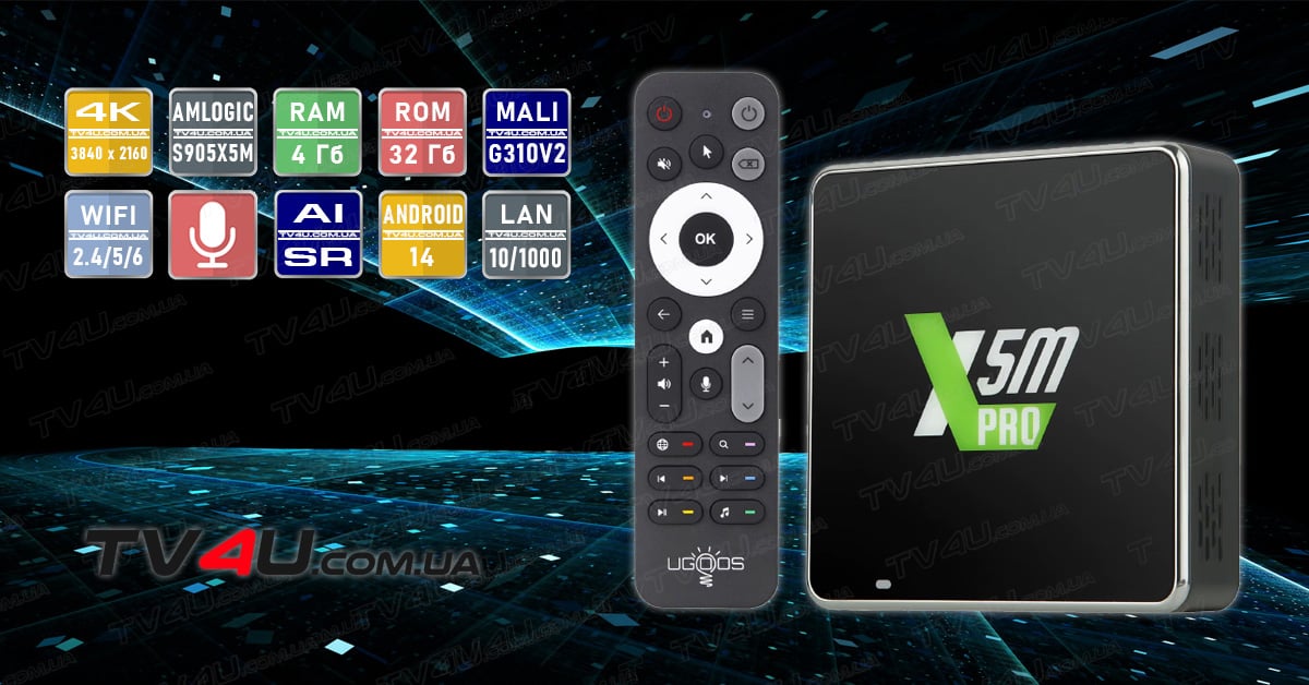 TV4U.com.ua TV4U.com.ua - ТВ приставки ugoos x5m pro