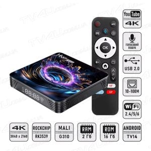 Смарт ТВ приставка Hugsun HS89 PRO15 2/16 Гб Smart TV Box Android TV 14