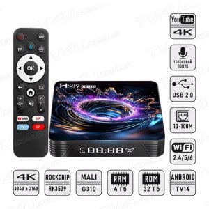 Смарт ТВ приставка Hugsun HS89 PRO15 4/32 Гб Smart TV Box Android TV 14
